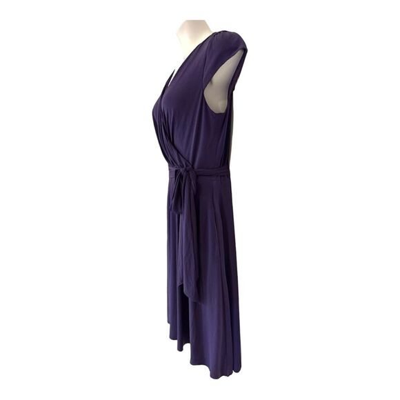 LOTUS Pockets Stretchy Self Sash Purple Office Casual Party Dress size 18W - Picture 6 of 16